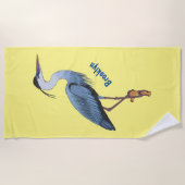 Great blue heron cartoon illustration strandlaken (Voorkant)
