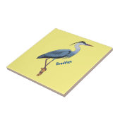 Great blue heron cartoon illustration tegeltje (Zijkant)
