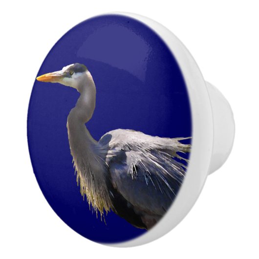 Great Blue Heron Ceramic Knob Keramische Knop (Rechts)