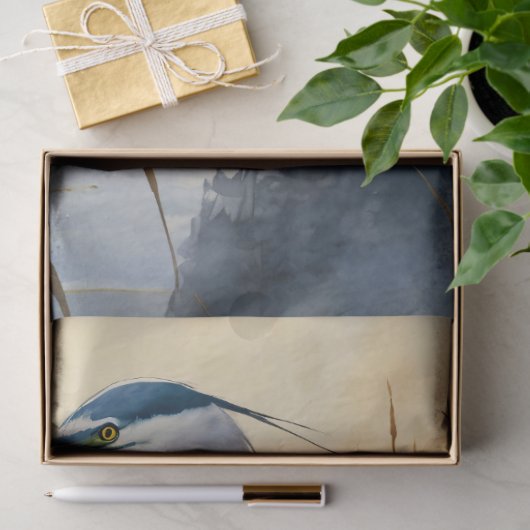 Great Blue Heron Decoupage Tissuepapier (Geschenk)