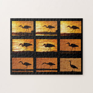Great Blue Heron die een loopje neemt - Puzzle Legpuzzel
