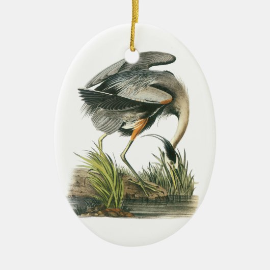 Great Blue Heron door Audubon Keramisch Ornament (Voorkant)