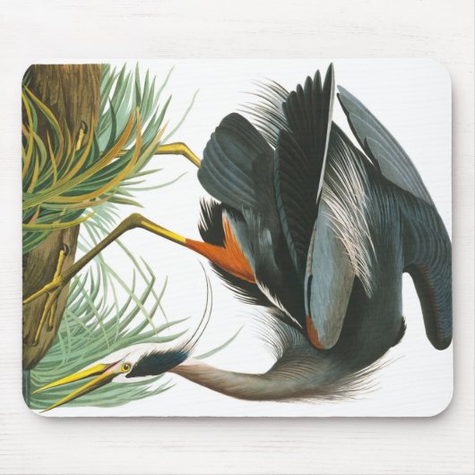 Great Blue Heron door John James Audubon Muismat (Voorkant)