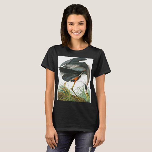Great Blue Heron door John James Audubon T-shirt (Voorkant volledig)
