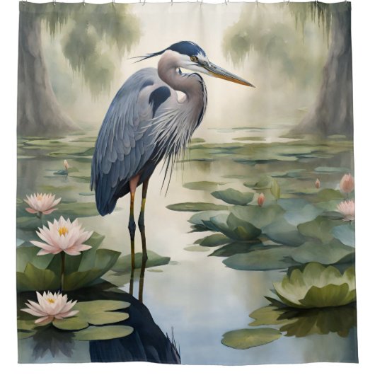 Great Blue Heron Douchegordijn (Voorkant)