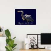 Great Blue Heron Earth Day Poster (Thuiskantoor)