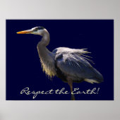 Great Blue Heron Earth Day Poster (Voorkant)