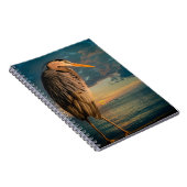 Great Blue Heron en Blue Sunset Notitieboek (Rechterzijde)