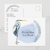 Great Blue Heron Florida Nieuw startadres wijzigen Aankondigingskaart (Voorkant / Achterkant)