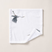 Great Blue Heron Flying Bad Handdoek (Wasdoekje)