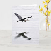 Great Blue Heron Flying Kaart (Gele Bloem)