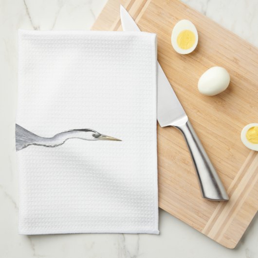 Great Blue Heron Flying Theedoek (Quarter Fold)