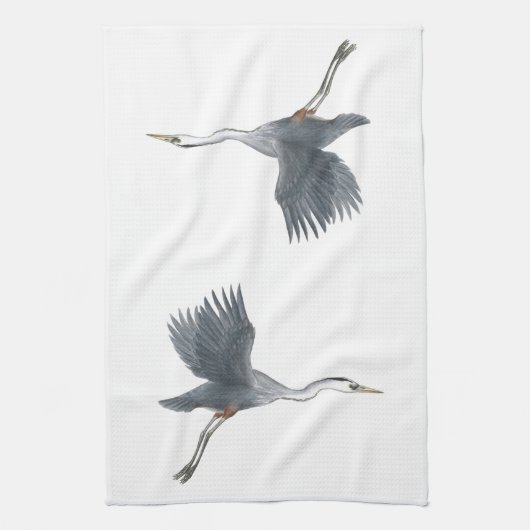 Great Blue Heron Flying Theedoek (Verticaal)