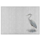 Great Blue Heron Glass Cutting Board Snijplank (Voorkant)