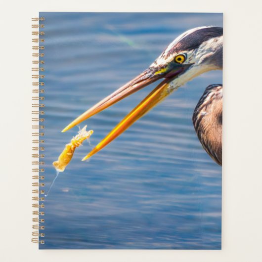 Great Blue Heron Hunting Prey Wildlife Art Print Planner (Voorkant)