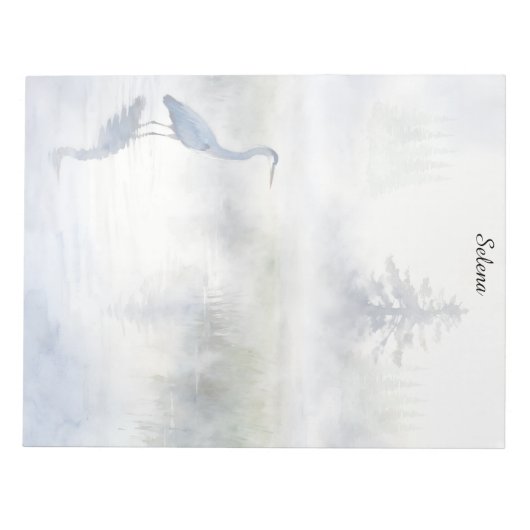 Great Blue Heron in a Salt Marsh Notepad Notitieblok (Voorkant)