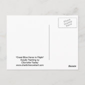 Great Blue Heron in Flight Bird Art Briefkaart (Achterkant)