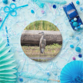 Great Blue Heron in Lake ChamPlain Papieren Bordje (Feest)