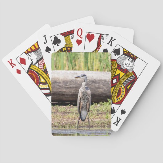 Great Blue Heron in Lake ChamPlain Pokerkaarten (Achterkant)