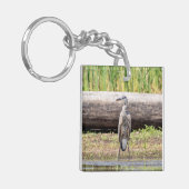 Great Blue Heron in Lake ChamPlain Sleutelhanger (Voorkant Links)