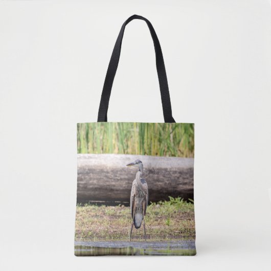 Great Blue Heron in Lake ChamPlain Tote Bag (Voorkant)