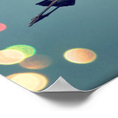 Great Blue Heron in vlucht Poster (Hoek)