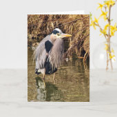 Great Blue Heron Kaart (Gele Bloem)