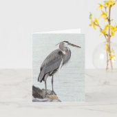 Great Blue Heron Kaart (Gele Bloem)