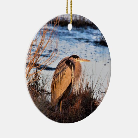 Great Blue Heron Keramisch Ornament (Rechts)