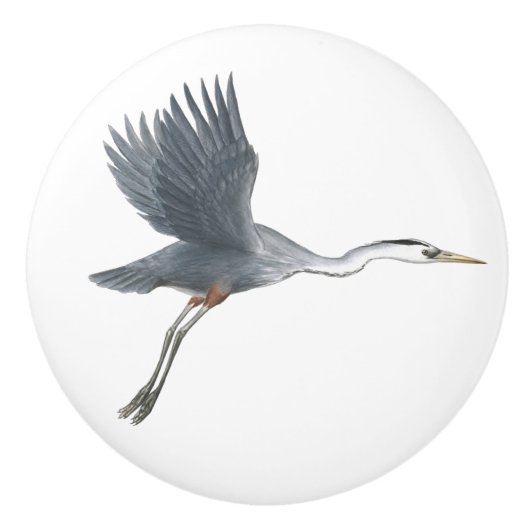 Great Blue Heron Keramische Knop (Voorkant)