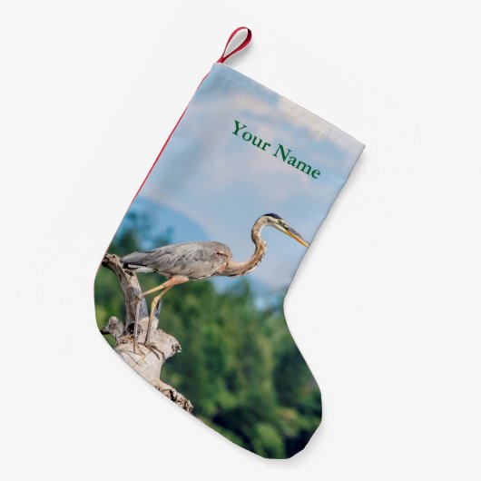 Great Blue Heron Kleine Kerstsok (Voorkant (Hangend))