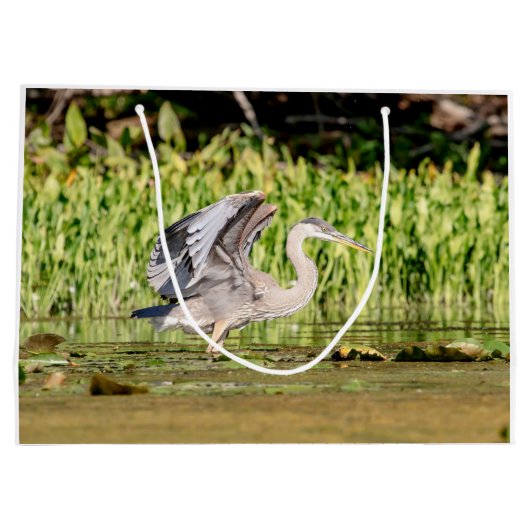 Great Blue Heron Large Cadeautasje (Achterkant)