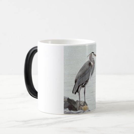 Great Blue Heron Magische Mok (Voorkant links)