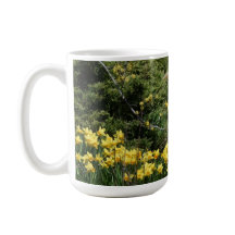 Great Blue Heron met Daffadoils