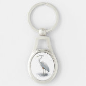 Great Blue Heron Metal Sleutelhanger (Voorkant)