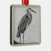Great Blue Heron Metalen Ornament (Rechts)