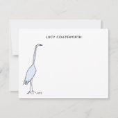 Great Blue Heron Monogram Boho Bird Artwork Notitiekaartje (Voorkant)