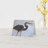 Great Blue Heron Notecard - Blank Inside Kaart (Gele Bloem)