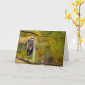 Great Blue Heron onder het Wenskaart van de vallei Kaart (Gele Bloem)