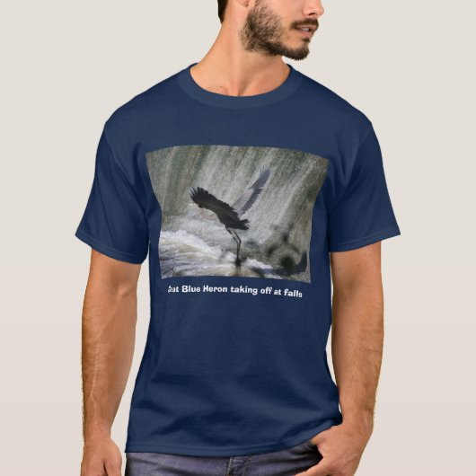 Great Blue Heron op herfst T-shirt (Voorkant)