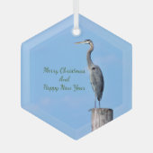 Great Blue Heron op postkeramisch Ornament (Voorkant)