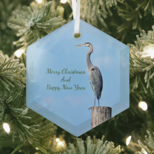Great Blue Heron op postkeramisch Ornament