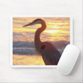 Great Blue Heron op zonsondergang Muismat (Met muis)