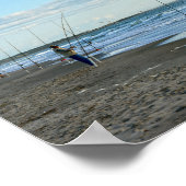 Great Blue Heron Patrols Cape Canaveral Beach Poster (Hoek)