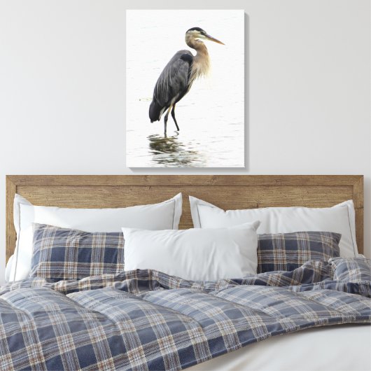 Great Blue Heron Portrait Canvas Afdruk (Insitu (Slaapkamer))