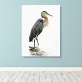 Great Blue Heron Portrait Canvas Afdruk (Insitu (Houten vloer))