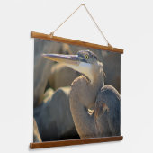 Great Blue Heron Portrait - Schone Kunsten Hangend Wandkleed (Gebogen)