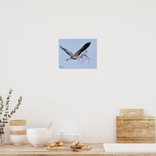 Great Blue Heron Poster (Keuken)