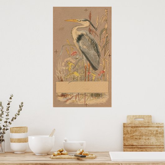Great Blue Heron Poster (Keuken)