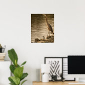 Great Blue Heron Poster (Thuiskantoor)